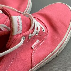 Vans Pink Canvas Sneakers with White Accents